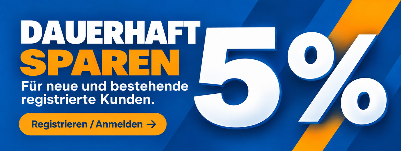 5 % Dauerrabatt für registrierte Kunden