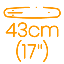 Länge der Führungsschiene 43 cm (17")