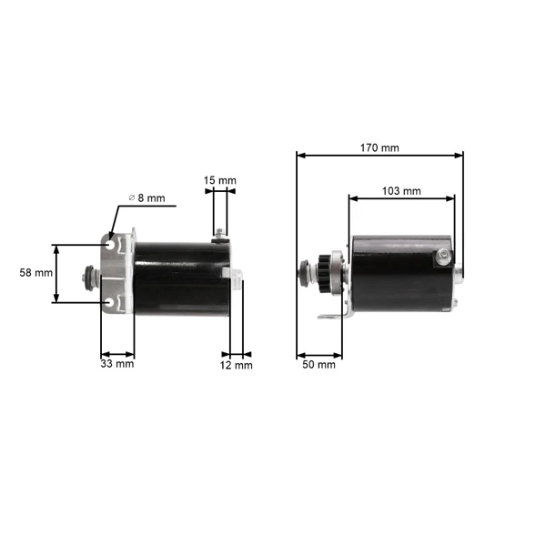 Elektrostarter für Briggs & Stratton Motoren John Deere Cub Cadet 1972-2002 Leistung 7,0 PS - 18,0 PS (OEM 390838 391423 392749 394805 491766 497594)