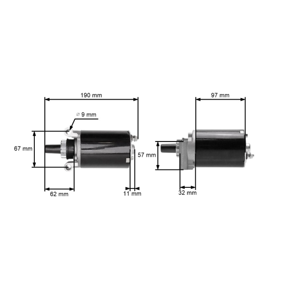 Elektrostarter für Kohler C12-5 Cub Cadet Toro 264-6 264H 312-8 Kohler 12,5 PS Gartentraktor (OEM 12-098-05 12-092-05 12-092-05)