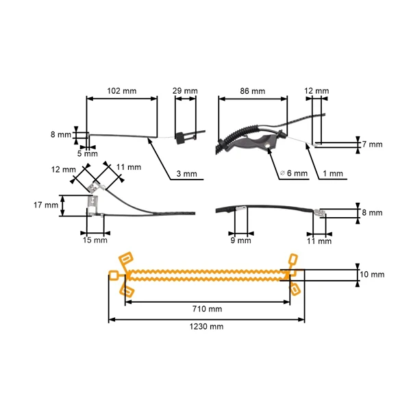 Gaszug für Freischneider Husqvarna 343R 343FR 343F 345FX 345FXT Jonsered BC2145 CC2145 FC2145S (OEM 544977801)