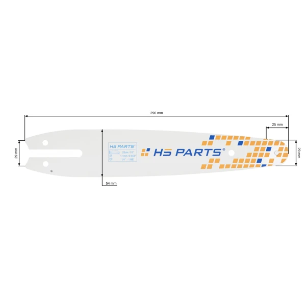 HS PARTS Führungsschiene 10" (25 cm) 1/4" .043" (1,1 mm) für Stihl 017 018 MS170 MS180 MS150 MS150T MS151T MS193T MS194T MSA60 MSA70 MSA120 MSA160 MSA200 HT100 HT101 HT130 HT131 HT56 HTE60