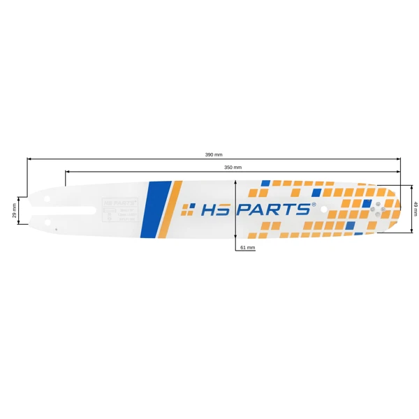 HS PARTS Führungsschiene 14" (35 cm) 3/8" .050" (1,3 mm) für Stihl 009 010 011 017 018 019 020 021 023 025 MS160 MS170 MS171 MS180 MS181 MS192 MS210 MS211 MS250 MS231 MS241 MS251