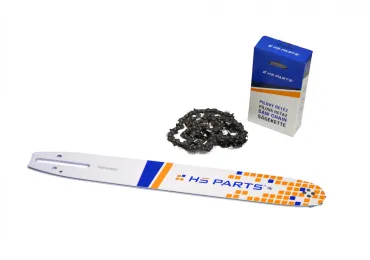 HS PARTS Führungsschiene 14" (35 cm) 3/8" .050" (1,3 mm) + Sägekette 52 Glieder, Vierkantzahn