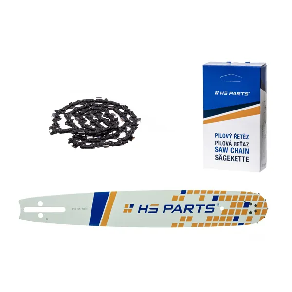 HS PARTS Führungsschiene 15" (38 cm) 3/8" .050" (1,3 mm) + Sägekette 56 Glieder Vierkantzahn für Husqvarna 246 254 262 345 357 455 460 555 560 Jonsered 2054 CS2260 Dolmar 111 112 115 PS540 Solo 613 614 650 Oleomac 162 956 962