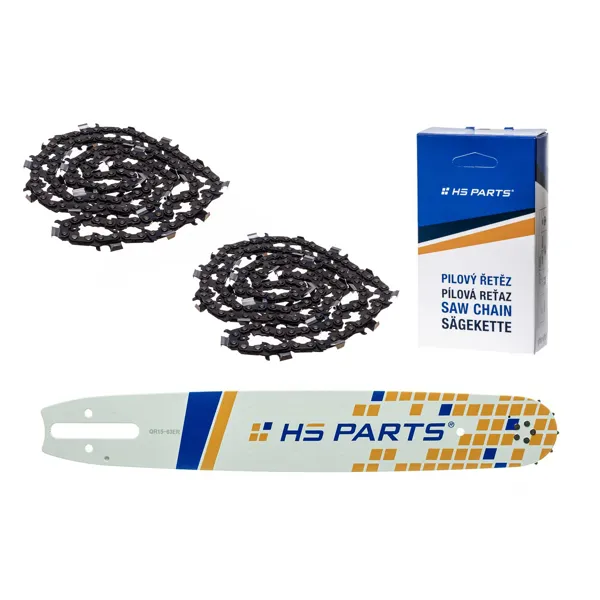 HS PARTS Führungsschiene 15" (38 cm) 3/8" .063" (1,6 mm) + 2 x Sägekette 56 Glieder Vierkantzahn für Stihl 044 048 MS310 MS360 MS361 MS362 MS391 MS440 MS441 MS462 MS460 MS640 MS650 MS660 MS500i