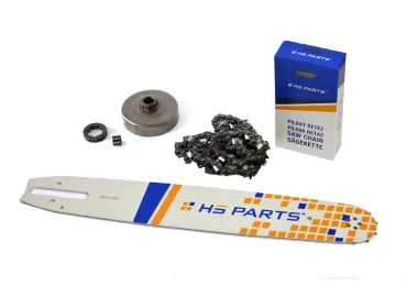 HS PARTS Führungsschiene 15" (38 cm) 3/8" .063" (1,6 mm) + Sägekette 56 Glieder Vierkantzahn + Ringkettenrad für Stihl 064 066 MS660