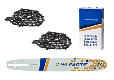 HS PARTS Führungsschiene 15" (38 cm) .325" .050" (1,3 mm) + 2 x Sägekette 64 Glieder Vierkantzahn für Husqvarna 36 55 136 154 257 262 346 357 435 445 460 Jonsered 2054 2152 2155 Dolmar 109 111 112 116 Solo 639 651 665