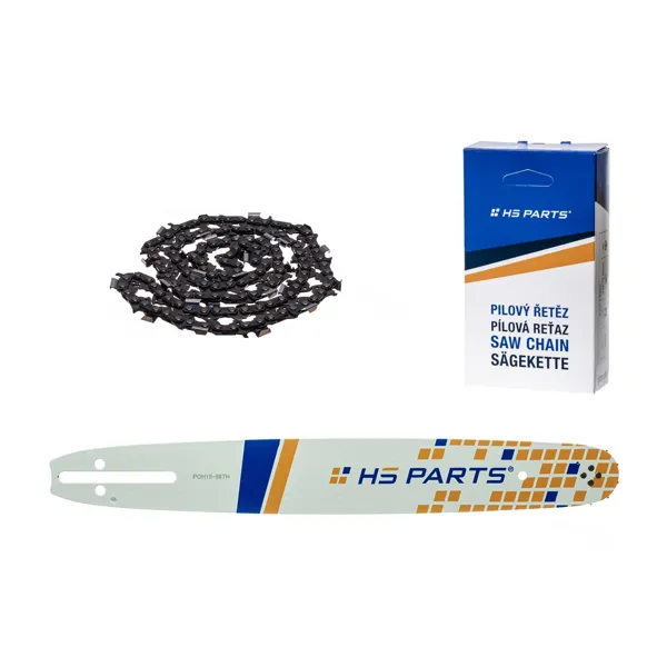 HS PARTS Führungsschiene 15" (38 cm) .325" .058" (1,5 mm) + Sägekette 64 Glieder Vierkantzahn für Husqvarna 36 55 136 254 257 262 357 435 445 460 Jonsered 2054 2152 2155 Dolmar 109 111 112 116 Solo 639 651 665