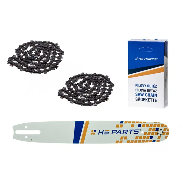 HS PARTS Führungsschiene 15" (38 cm) .325" .063" (1,6 mm) + 2 x Sägekette 62 Glieder Vierkantzahn für Stihl 024 026 028 029 030 031 032 039 MS240 MS260 MS261 MS270 MS271 MS280 MS290 MS291 MS310 MS390