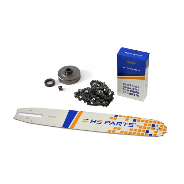 HS PARTS Führungsschiene 15" (38cm) 3/8" .063" (1,6 mm) + 56 Glieder Vierkantzahn + Ringkettenrad für Stihl 034 036 MS340 MS360