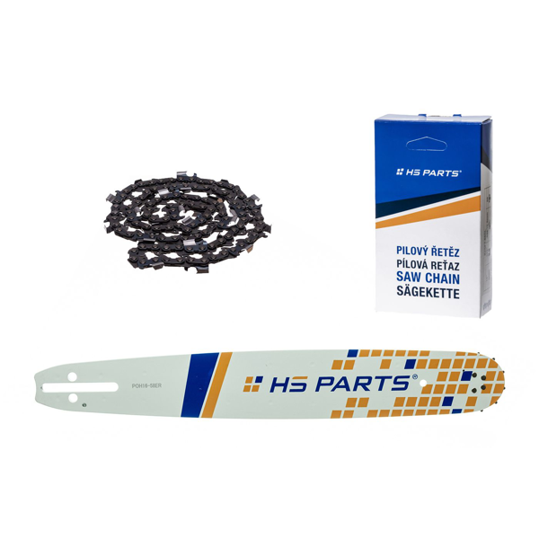 HS PARTS Führungsschiene 16" (40 cm) 3/8" .058" (1,5 mm) + Sägekette 60 Glieder Vierkantzahn für Husqvarna 40 55 242 254 262 339XP 353 357 359 T435 445 455 460 550 560XP