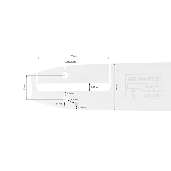 HS PARTS Führungsschiene 16