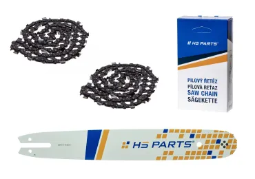 HS PARTS Führungsschiene 16" (40 cm) .325" .063" (1,6 mm) + 2 x Sägekette 62 Glieder Vierkantzahn