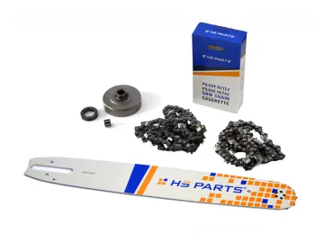 HS PARTS Führungsschiene 16" (40cm) 3/8" .063" (1,6mm) + 2 x Sägekette 60 Glieder Vierkantzahn + Ringkettenrad Stihl MS360