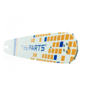HS PARTS Führungsschiene 18" (45 cm) 3/8" .058" (1,5 mm) + 4 x Sägekette 68 Glieder Rundzahn für die Herstellung von Platten passend Husqvarna 266 268 362 365 371 372XP 395 576XP