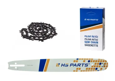 HS PARTS Führungsschiene 18" (45 cm) 3/8" .058" (1,5 mm) + Sägekette 68 Glieder Rundzahn für die Herstellung von Platten passend Husqvarna 51 55 346XP 353 357 359 455 460 560XP