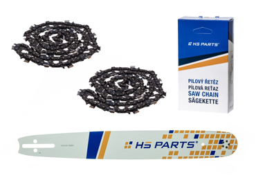 HS PARTS Führungsschiene 18" (45 cm) .325" .058" (1,5 mm) + 2 x Sägekette 72 Glieder Vierkantzahn für Husqvarna 36 55 136 254 257 262 357 435 445 460 Jonsered 2054 2152 2155 Dolmar 109 111 112 116 Solo 639 651 665
