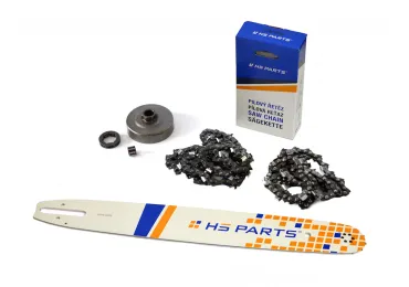 HS PARTS Führungsschiene 18" (45cm) 3/8" .063" (1,6mm) + 2 x Sägekette 66 Glieder Vierkantzahn + Ringkettenrad Stihl MS360