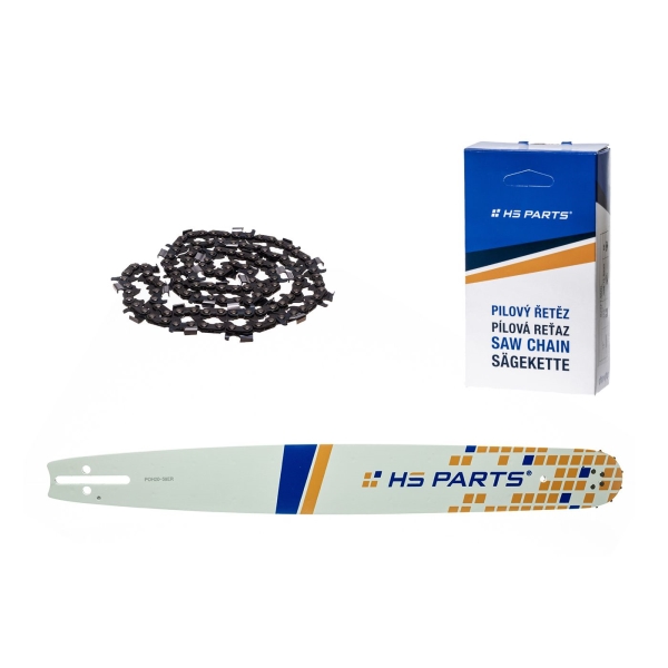 HS PARTS Führungsschiene 20" (50 cm) 3/8" .058" (1,5 mm) + Sägekette 72 Glieder Rundzahn für die Herstellung von Platten passend Husqvarna 51 55 346XP 353 357 359 455 460 560XP