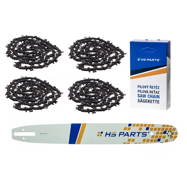 HS PARTS Führungsschiene 20" (50 cm) 3/8" .063" (1,6 mm) + 4 x Sägekette 72 Glieder Vierkantzahn für Stihl 029 031 032 034 041 042 036 044 056 066 MS290 MS310 MS360 MS361 MS362 MS391 MS440 MS441 MS462 MS460 MS640 MS650 MS660 MS500i