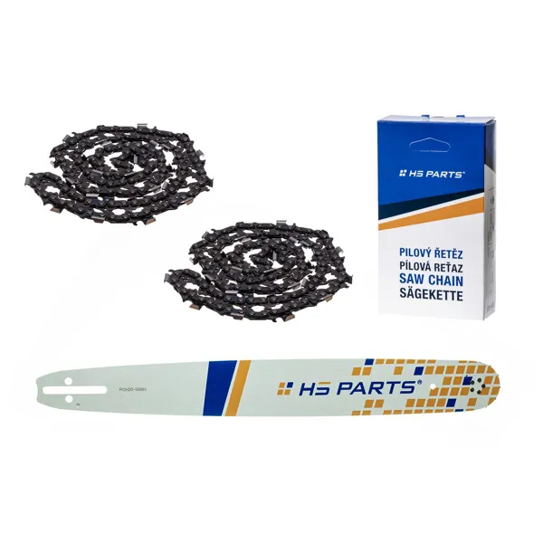 HS PARTS Führungsschiene 20" (50 cm) .325" .058" (1,5 mm) + 2 x Sägekette 78 Glieder Vierkantzahn für Husqvarna 36 55 136 254 257 262 357 435 445 460 Jonsered 2054 2152 2155 Dolmar 109 111 112 116 Solo 639 651 665
