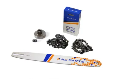 HS PARTS Führungsschiene 20" (50cm) 3/8" .063" (1,6mm) + 2 x Sägekette 72 Glieder Vierkantzahn + Kettenrad für Stihl MS380