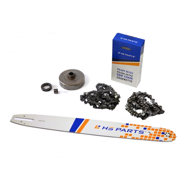 HS PARTS Führungsschiene 20" (50cm) 3/8" .063" (1,6mm) + 2 x Sägekette 72 Glieder Vierkantzahn + Ringkettenrad Stihl MS660