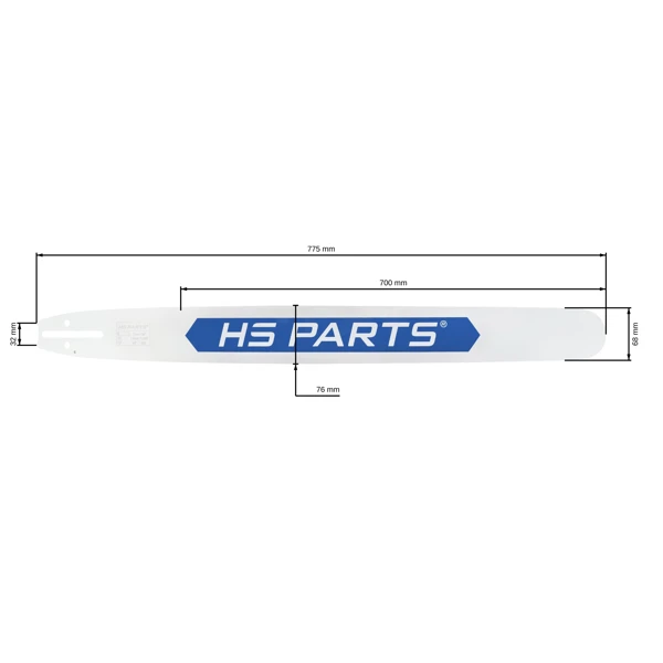 HS PARTS Führungsschiene 28" (70 cm) 3/8" .058" (1,5 mm) 92 DL für  Husqvarna 61 66 181 185 266 268 272 365 372 380 385 390 394 395 570 575 576 2100 3120 Jonsered 630 670 2165 CS2171 CS2188
