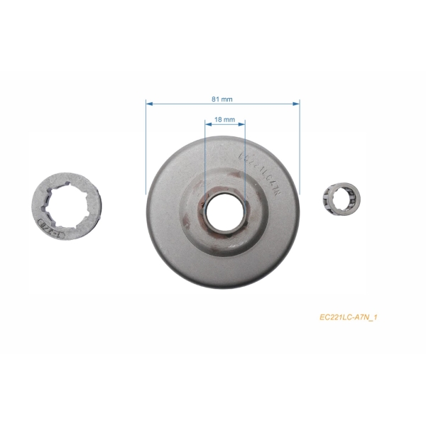HS PARTS Kettenrad 3/8" 7 Zähne für Kettensägen Echo CS6700 CS6701 CS6702