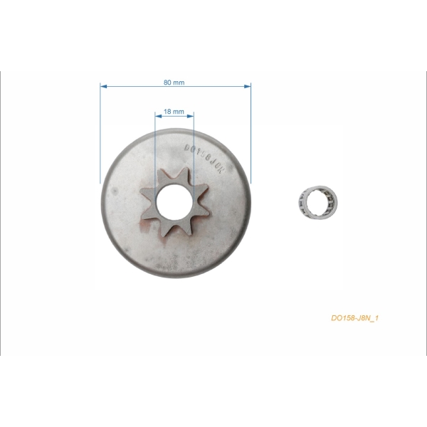 HS PARTS Kettenrad .325" 8 Zähne für Kettensägen Dolmar 112 113 114 116 117 119 120 120 super McCulloch Promac 6800 (OEM 114223010)