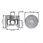HS PARTS kompletter Zylinder mit 45,2 mm Kolben für chinesische Kettensägen und Hobbymarktsägen 58 cc