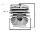HS PARTS Kompletter Zylinder mit Kolben für Kettensägen Stihl 065 MS650 52 mm (OEM 11220201219)