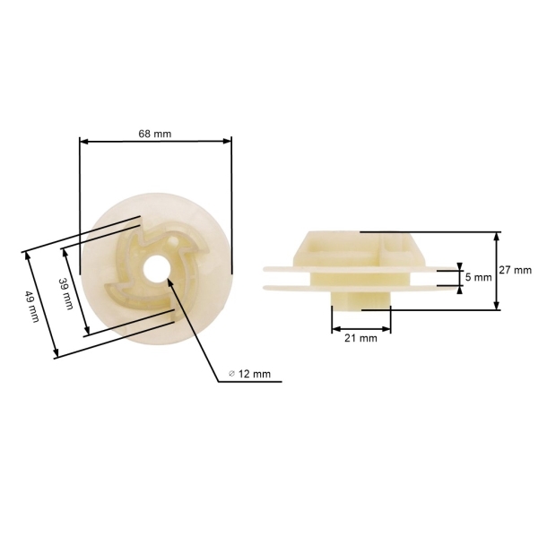 HS PARTS Seilrolle für Husqvarna 455 460 461 465 Rancher II Kettensägen (OEM 537092502)