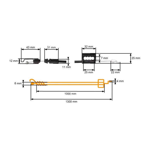 Kabel Husqvarna Partner McCulloch Poulan Jonsered CME (OEM 532406531 583299001)