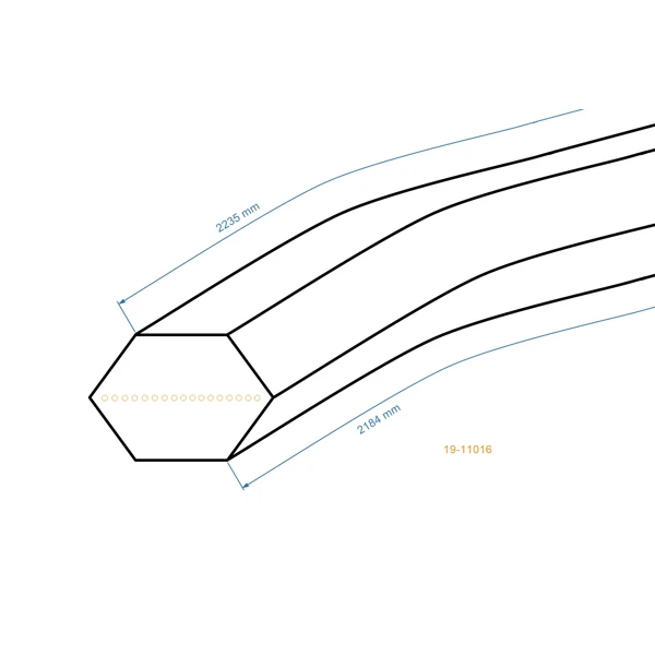 Keilriemen 2184 mm x 2235 mm x 12,5 mm für Gartentraktoren Alpina Castel Garden Dolmar Iseki Sabo Solo Stiga (OEM 35061508/0 664.065.701 350657010)