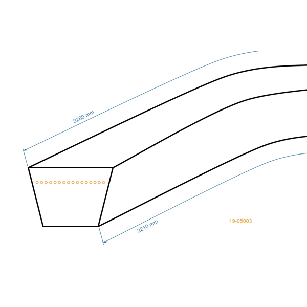 Keilriemen 2210 mm x 2260 mm x 13 mm für Husqvarna Partner Jonsered Poulan McCulloch Craftsman Gartentraktoren (OEM 532126520 532419271 126520)