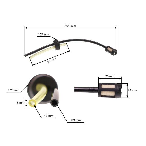 Komplette Kraftstofftankbuchse für chinesische Motorsensen und Motorsensen aus dem Hobbymarkt