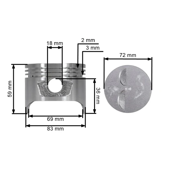Kompletter Kolben für Honda GX240 Motoren 73,25 mm 1. Ausschliff +0,25 mm (OEM 13102ZE2W00)
