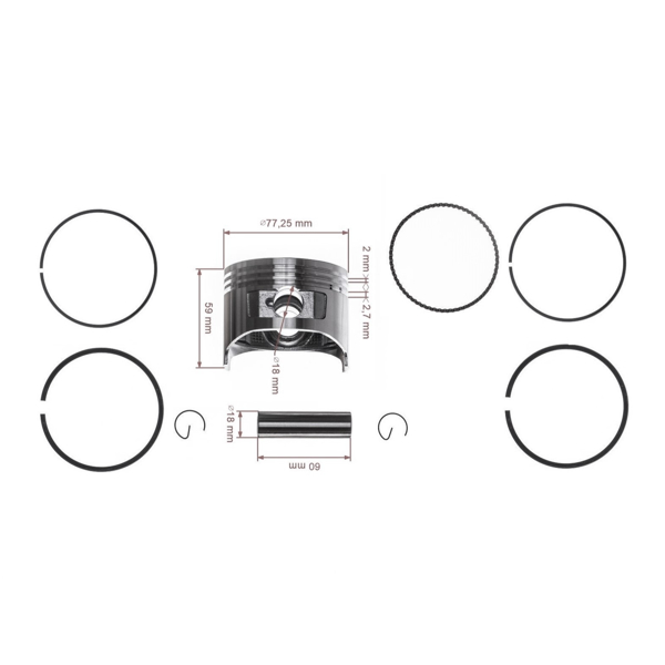 Kompletter Kolben für Honda GX270 GX270U Motoren 77,25 mm 1. Ausschliff +0,25 mm (OEM 13101ZH9000)