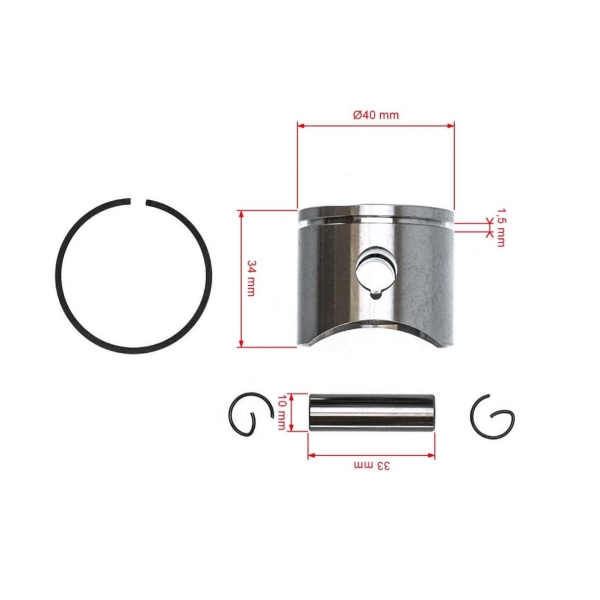 Kompletter Kolben für Husqvarna Kettensäge 41 141 141LE 142 Jonsered 2040 CS2040 40mm (OEM 530069454 530069341)