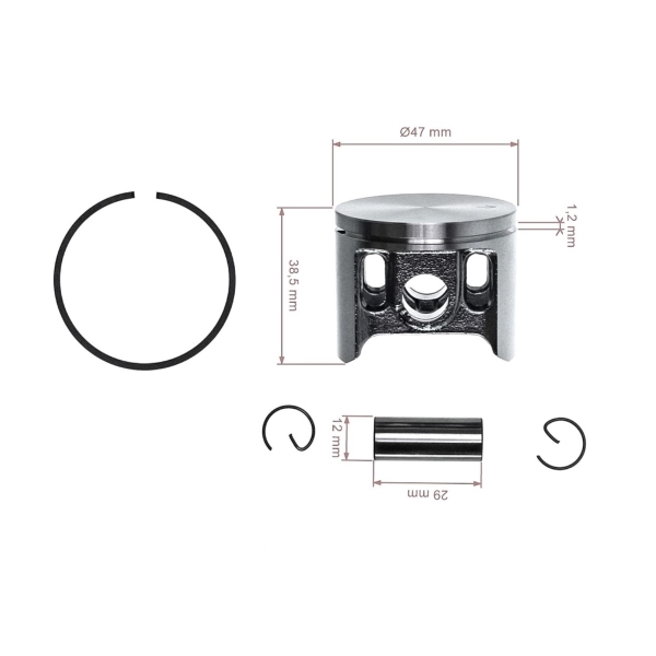 Kompletter Kolben für Kettensägen Makita 325 47 mm
