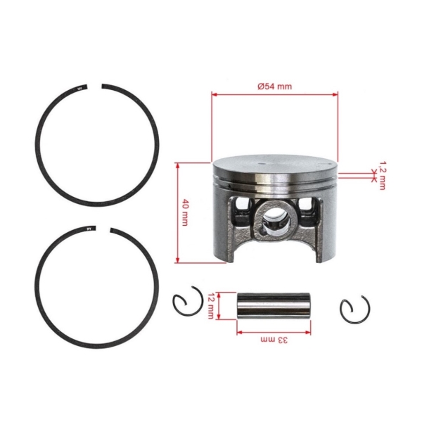 Kompletter Kolben für Kettensägen Stihl 046 MS460 54 mm (OEM 11280302009)