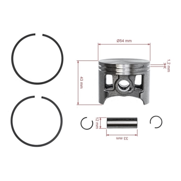 Kompletter Kolben für Kettensägen Stihl 066 MS660 54 mm (OEM 11220302005)