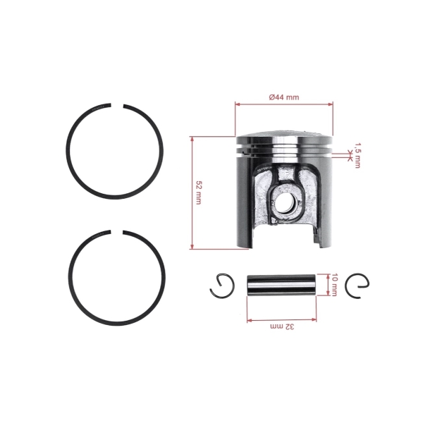 Kompletter Kolben für Motorsägen Stihl 041 AV G 44 mm (OEM 11100302000)