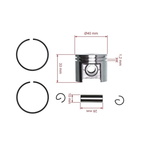 Kompletter Kolben für Stihl Kettensägen 021 023 025 MS210 MS210C 40mm (OEM 11230302003)