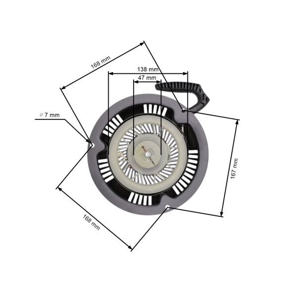 Kompletter Starter für chinesische Rasenmäher NAC NGP T475 und Mäher aus dem Hobbymarkt