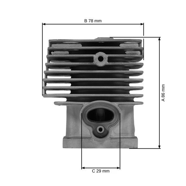 Kompletter Zylinder mit Kolben für Freischneider Stihl FS200 FS200R FS250 FS250R FS300 FS350 FS380 FT250 40 mm (OEM 41340201219)