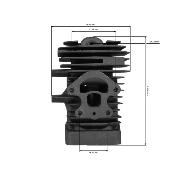 Kompletter Zylinder mit Kolben für Kettensägen Husqvarna 120 Mark II 230 235 235E 236 240 240E Jonsered CS2234 CS2238 McCulloch CS340 CS380 39 mm (OEM 545050418)