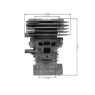 Kompletter Zylinder mit Kolben für Kettensägen Husqvarna 130 135 Mark II 39 mm (OEM 591465701)